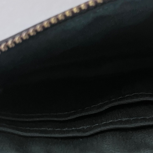 - Coach Signature Canvas Wristlet with Green Leather Trim— - Picture 10 of 13